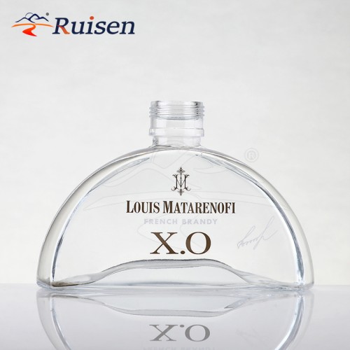 700ml Brandy Glass Bottle Unique Half Round Shape Premium Liquor Packaging Container For Alcohol 