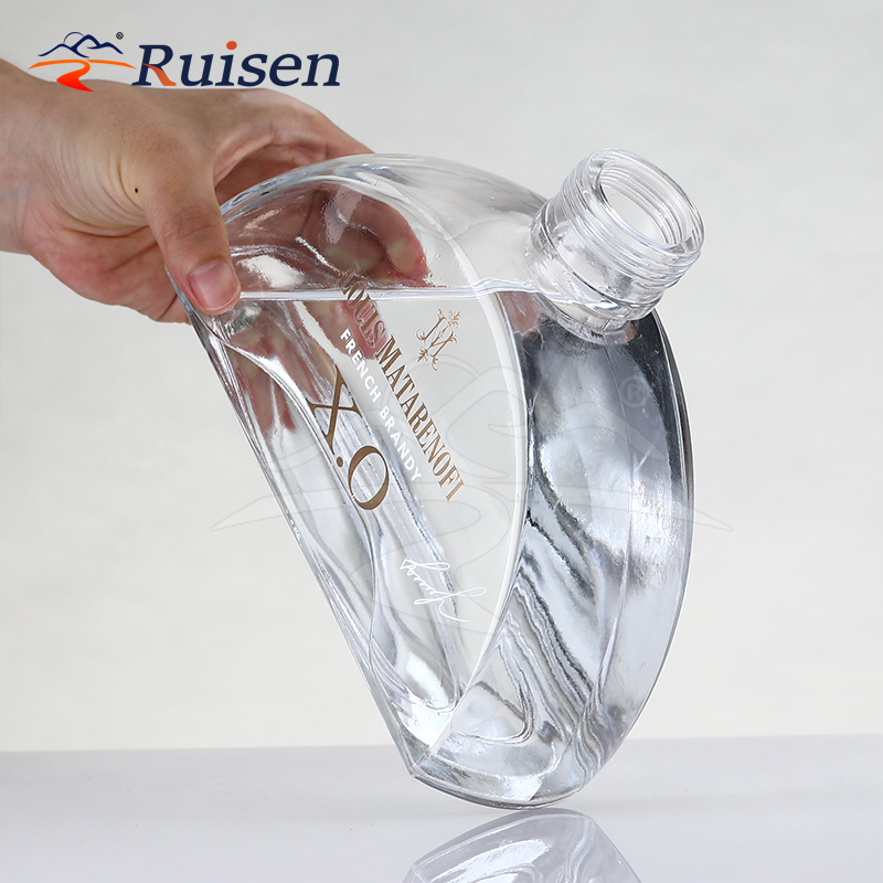 700ml Brandy Glass Bottle Unique Half Round Shape Premium Liquor Packaging Container For Alcohol  