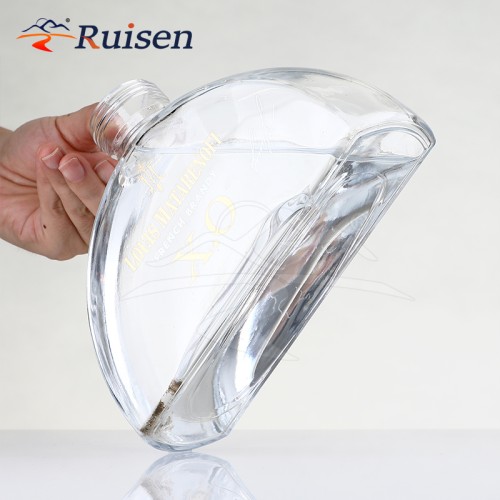 700ml Brandy Glass Bottle Unique Half Round Shape Premium Liquor Packaging Container For Alcohol 