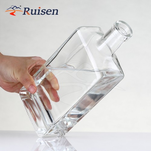 500ml High Quality Rectangle Liquor Empty Glass Bottle Whisky Glass Wine Bottle