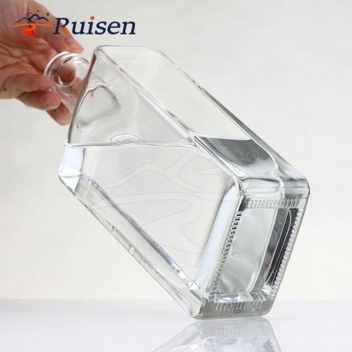 500ml High Quality Rectangle Liquor Empty Glass Bottle Whisky Glass Wine Bottle