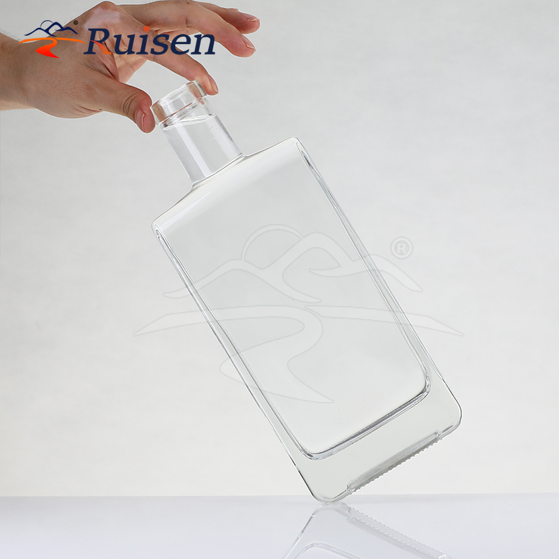 500ml High Quality Rectangle Liquor Empty Glass Bottle Whisky Glass Wine Bottle 