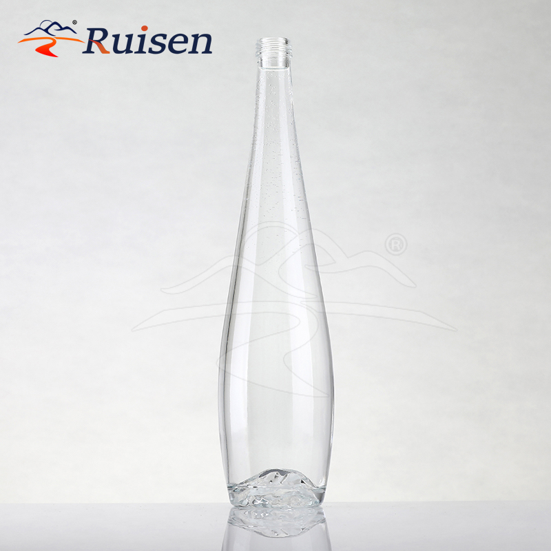 750ml 700ml 500ml Factory Custom-made Thin Tall Round Cork Mouth Long Neck Thick Bottom Gin Rum Liquor Glass Bottle 