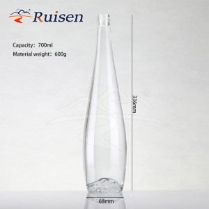 750ml 700ml 500ml Factory Custom-made Thin Tall Round Cork Mouth Long Neck Thick Bottom Gin Rum Liquor Glass Bottle 