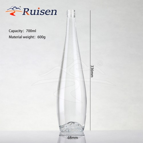 750ml 700ml 500ml Factory Custom-made Thin Tall Round Cork Mouth Long Neck Thick Bottom Gin Rum Liquor Glass Bottle