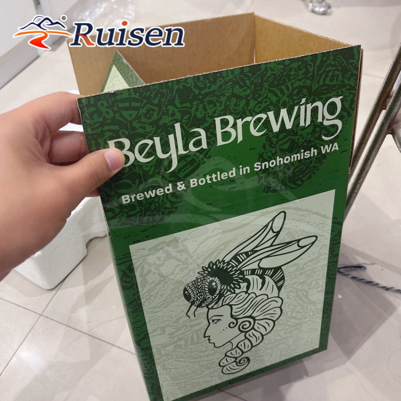 Tool-Free Assembly Windowed Multi-Bottle Wine Carton 