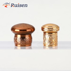 Luxury Plastic Glass Bottle Caps T Cork Logo Design UV Coating Golden Wooden Cork for Red Wine High-end Bottles 