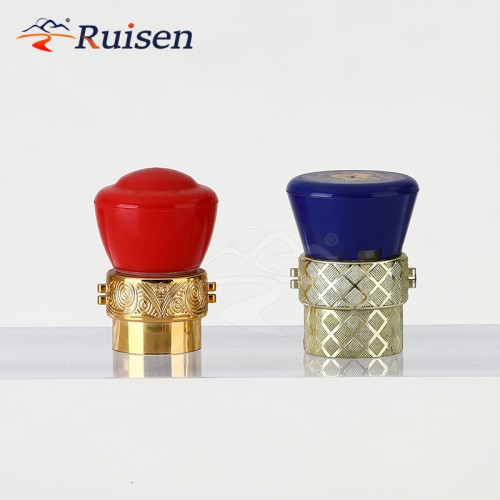 Luxury Wine Stopper Aluminum Plastic Champagne Bottle Stopper for Wine Glass Bottles