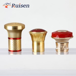 Custom Made Logo Printing Cover Aluminum Luxury Metal Zinc Alloy Perfume Bottle Cap 