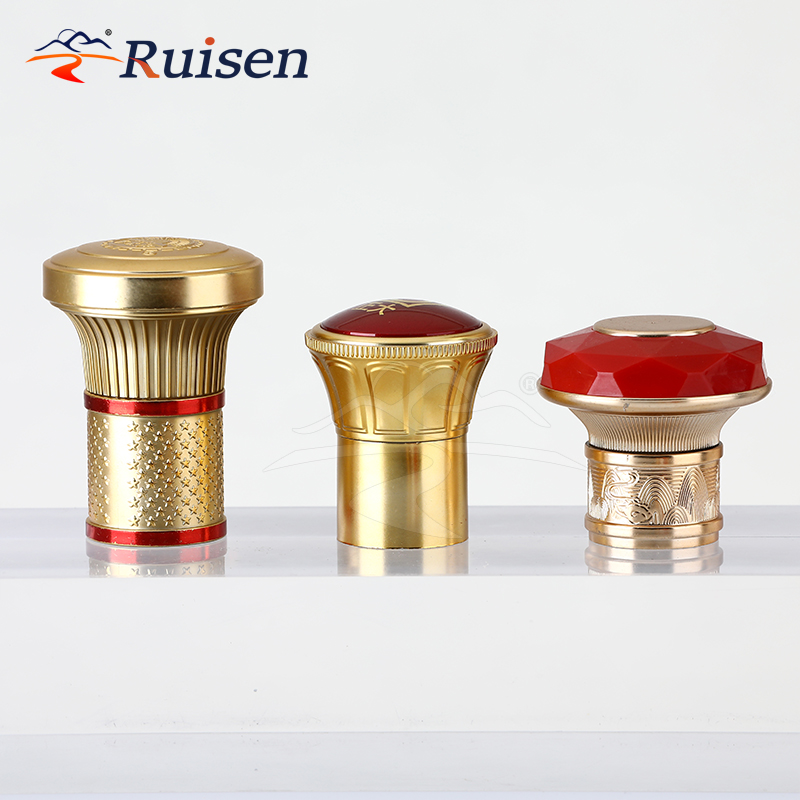 Custom Made Logo Printing Cover Aluminum Luxury Metal Zinc Alloy Perfume Bottle Cap 
