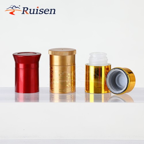 Premium 33*47mm Aluminum-Plastic Non-Refillable Liquer Bottle Caps Top Open Premium Lids for Glass Bottles
