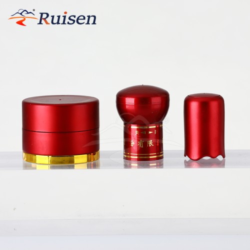 Luxury 18/410 Red Top Lids Aluminum Dropper Cap for Essential Oil Bottle