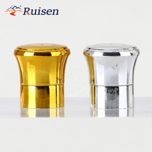 Customized Luxury Wooden Cap Lid Stopper Assembled Circle Ring Part with Cork with Metal Zinc Alloy Wine Bottles Custom 