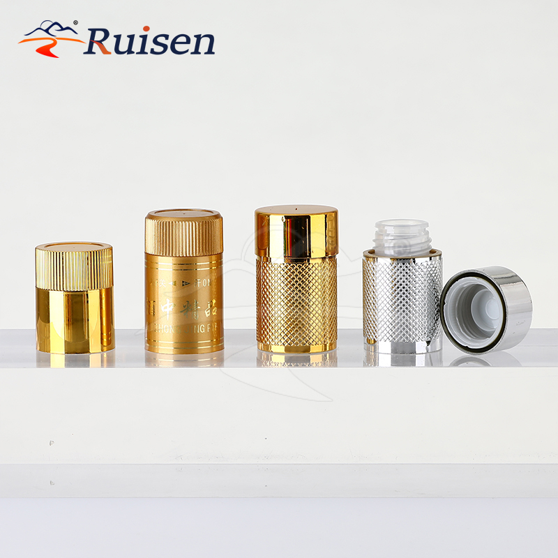 Print logo Plastic Non Refillable Wine Liquor Spirits Gin Whisky Vodka Bottle Screw Cap Lid