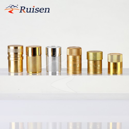 Print logo Plastic Non Refillable Wine Liquor Spirits Gin Whisky Vodka Bottle Screw Cap Lid