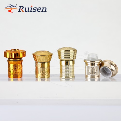 Luxury Perfume Bottle Lids Screw Seal Vodka Whisky Lid Metal Zinc Alloy Zamac Custom Mad 15mm Aluminium Wine Liquor Bottle Cap