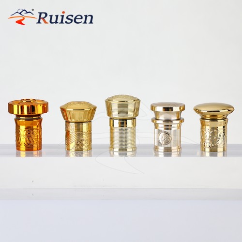 Luxury Perfume Bottle Lids Screw Seal Vodka Whisky Lid Metal Zinc Alloy Zamac Custom Mad 15mm Aluminium Wine Liquor Bottle Cap