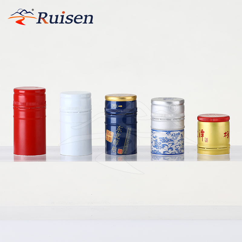Custom 30*60mm Pilfer Proof Tamper Whiskey Rum Vodka Spirits Alcohol Wine Aluminum Ropp Caps