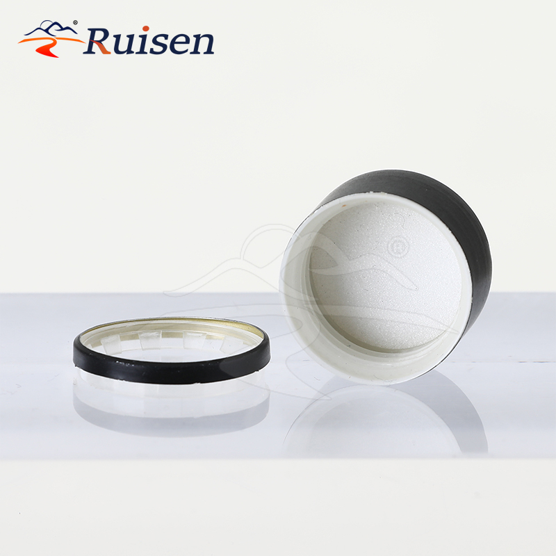 28/400 38/400 Round Edge Matte Black CR Cap Black Glass Jar Lids Child Resistant Cap/lids/closures With Vented Liner