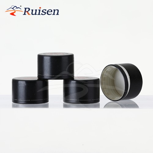 28/400 38/400 Round Edge Matte Black CR Cap Black Glass Jar Lids Child Resistant Cap/lids/closures With Vented Liner