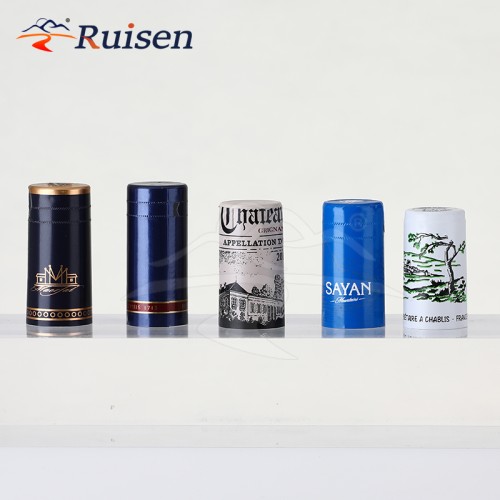 Accept Custom Logo and Sizes Heat Shrink Effect Aluminum-plated Material for Wine Bottle PVC Plastic Film