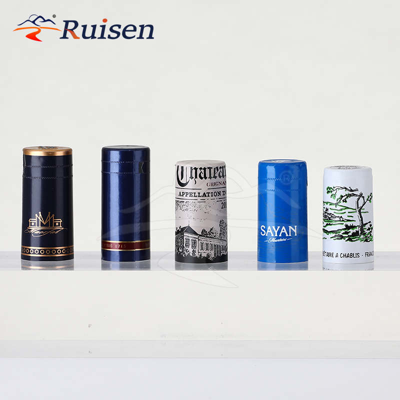 Accept Custom Logo and Sizes Heat Shrink Effect Aluminum-plated Material for Wine Bottle PVC Plastic Film 