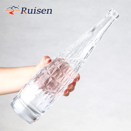 Luxury shaped empty glass drinking bottle wine drink juice 750ml