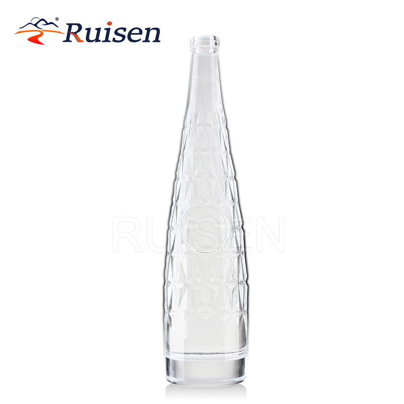 Luxury shaped empty glass drinking bottle wine drink juice 750ml 
