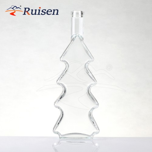 Christmas tree shaped glass fruit wine bottle 500ml