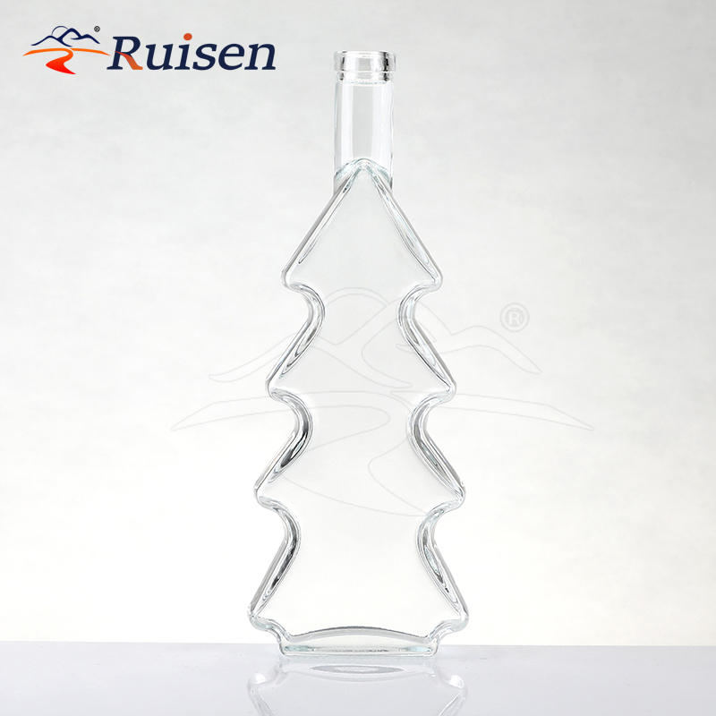 Christmas tree shaped glass fruit wine bottle 500ml