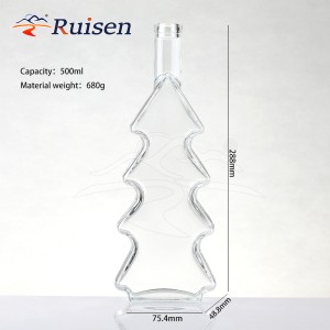 Christmas tree shaped glass fruit wine bottle 500ml 
