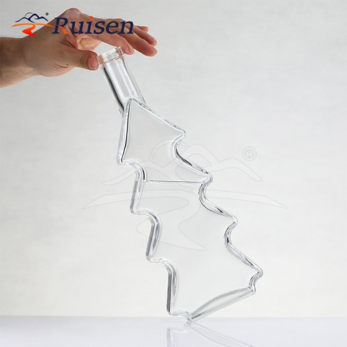 Christmas tree shaped glass fruit wine bottle 500ml