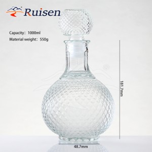 250ml 500ml 750ml 1000ml Factory Wholesale Transparent Homemade Whisky Brandy Dispenser Custom Empty Wine Bottle 
