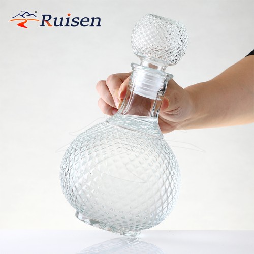 250ml 500ml 750ml 1000ml Factory Wholesale Transparent Homemade Whisky Brandy Dispenser Custom Empty Wine Bottle