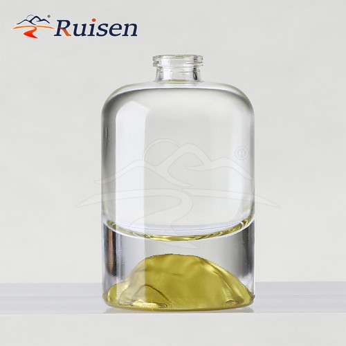 Unique Volcanic Rock Glass Perfume Bottle 30ml 50ml 100ml Thick Bottom Red Lid Pump Sprayer Cylinder Shape Packaging Parfum