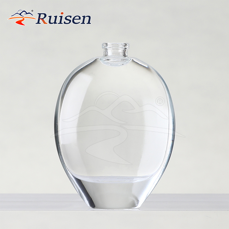 50ml Flat Water Drop Perfume Bottle Transparent Empty Glass Perfume Bottle, Can Be Reused, Customized and Wholesale