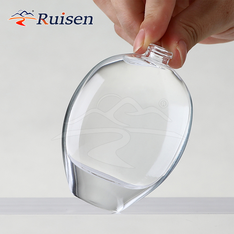 50ml Flat Water Drop Perfume Bottle Transparent Empty Glass Perfume Bottle, Can Be Reused, Customized and Wholesale 