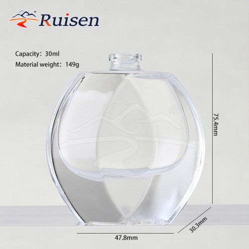 Luxury 30ml Clear Glass Perfume Atomizer Unique Crimp Neck Empty 1oz Fragrance Storage Cosmetics Bottle With Pump Sprayer