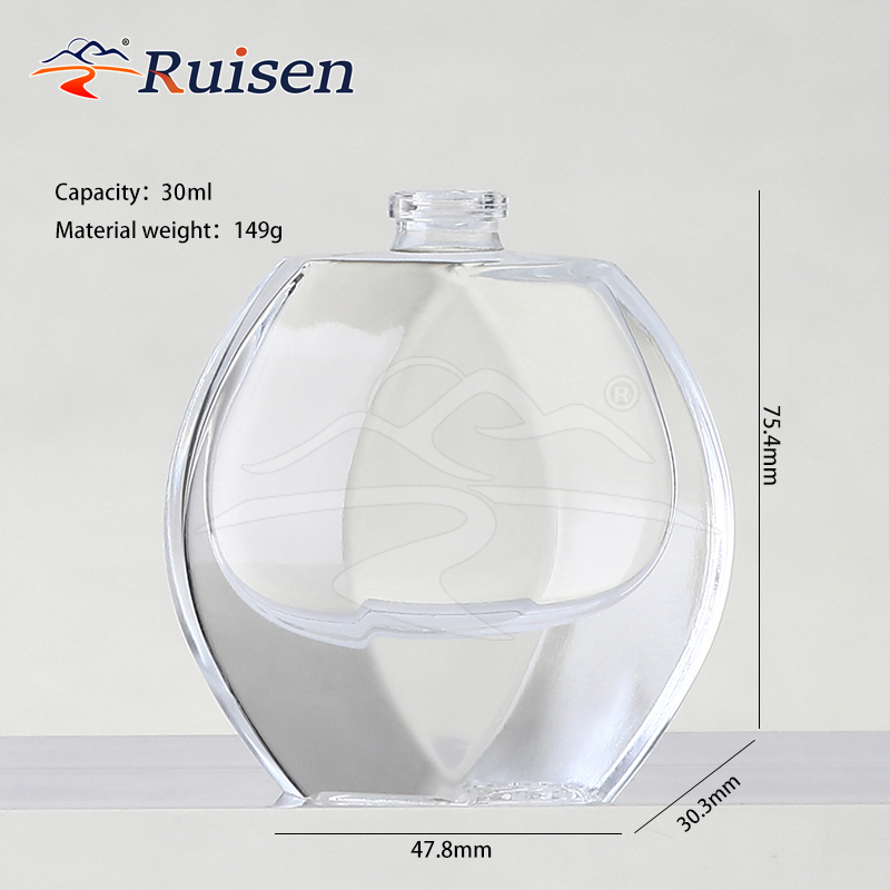 Luxury 30ml Clear Glass Perfume Atomizer Unique Crimp Neck Empty 1oz Fragrance Storage Cosmetics Bottle With Pump Sprayer 