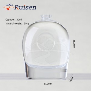 OEM 80ml Custom Glass Oval Perfume Bottle with Pump Sprayer Empty Perfume Bottles 