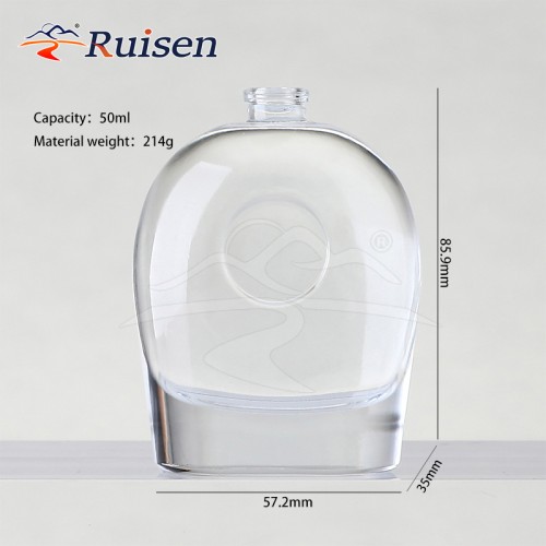 OEM 80ml Custom Glass Oval Perfume Bottle with Pump Sprayer Empty Perfume Bottles