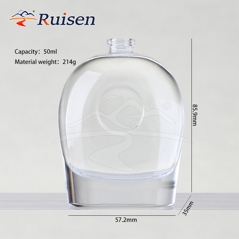 OEM 80ml Custom Glass Oval Perfume Bottle with Pump Sprayer Empty Perfume Bottles 