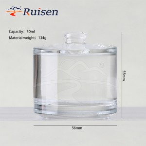 Portable 70mI Rectangle Cylinder Fragrance Glass Cosmetic Perfume Bottle 15mm Neck Size with Pump Sprayer Flat Shape 