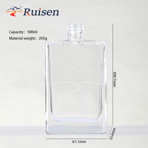 Factory Direct Sales 100ml Transparent Flat square Perfume Bottle Bayonet Glass Bottle Wholesale 