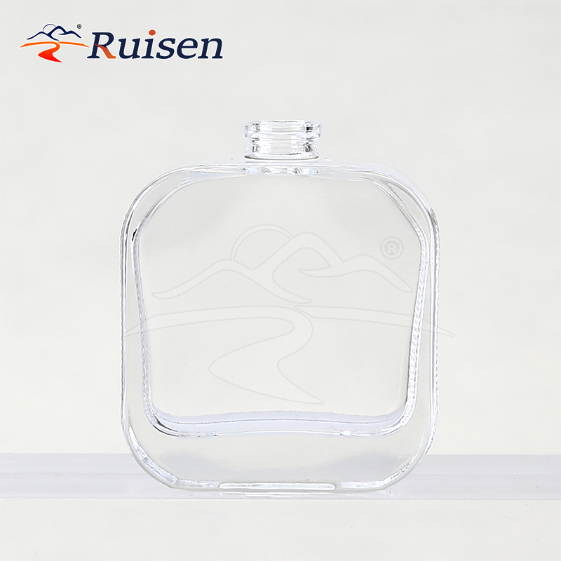 Customizable Square Glass Perfume Bottle Luxury Empty Refillable Container 30ml 50ml 100ml