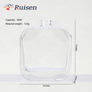 Customizable Square Glass Perfume Bottle Luxury Empty Refillable Container 30ml 50ml 100ml 