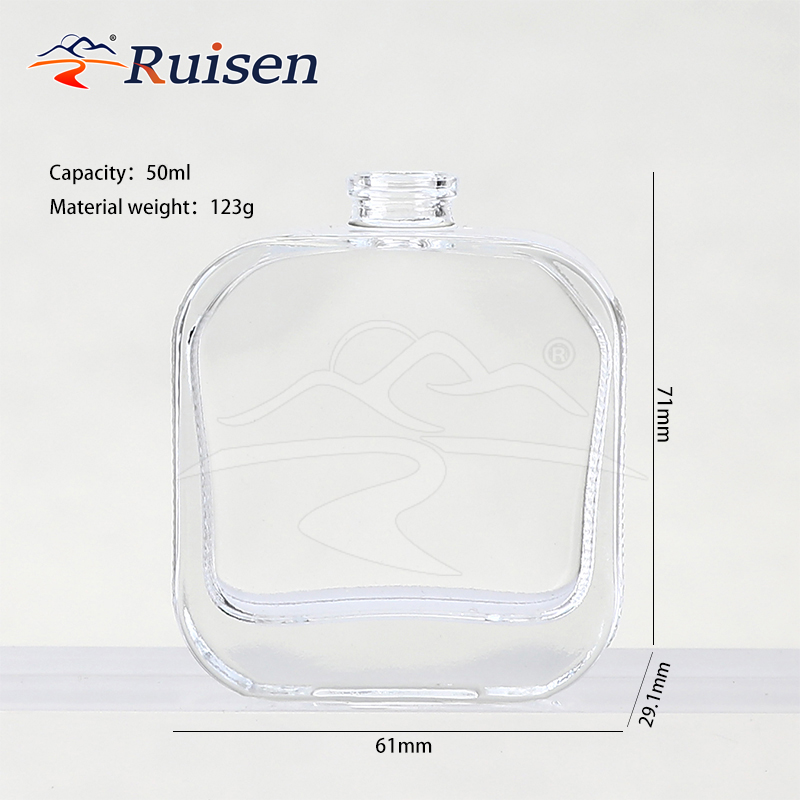 Customizable Square Glass Perfume Bottle Luxury Empty Refillable Container 30ml 50ml 100ml 