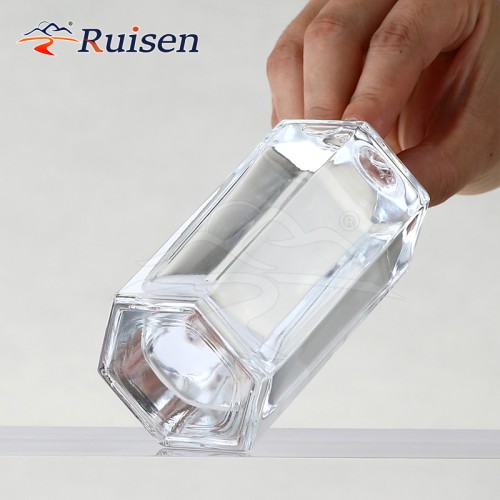 New Design 110ml Empty clear Hexagon Perfume Glass Bottle With 15mm Crimp Neck of G0021
