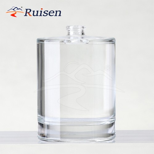 30Ml Cylindrical Thick Bottom High Transparent Perfume Bottle Portable 50ml Fillable Black Cap Spray Fine Mist Dispensing Bottle
