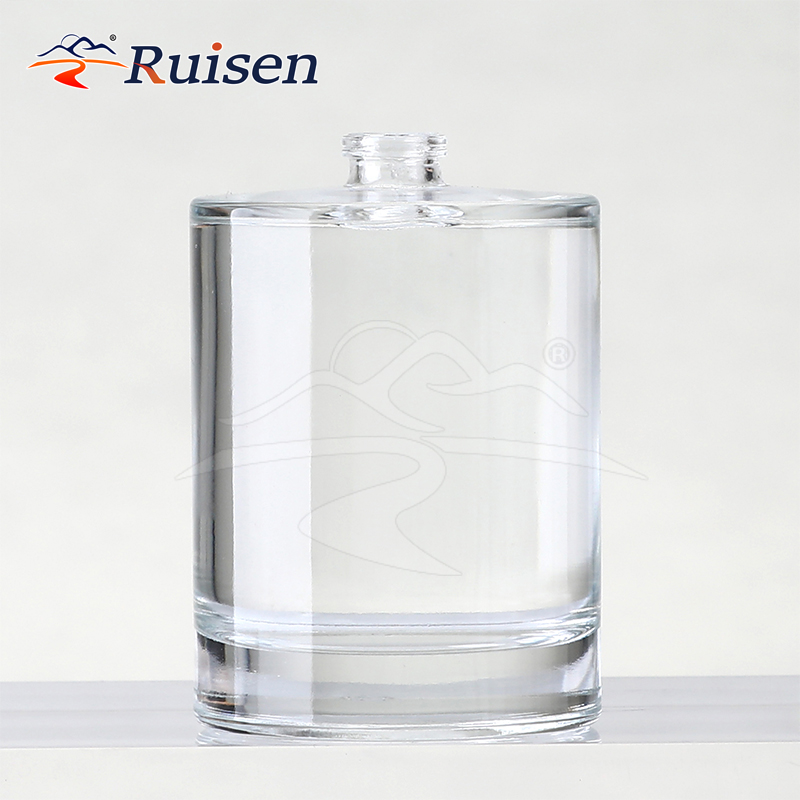 30Ml Cylindrical Thick Bottom High Transparent Perfume Bottle Portable 50ml Fillable Black Cap Spray Fine Mist Dispensing Bottle
